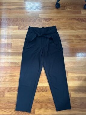 Athleta Black Skyline Waist Tie Trousers
